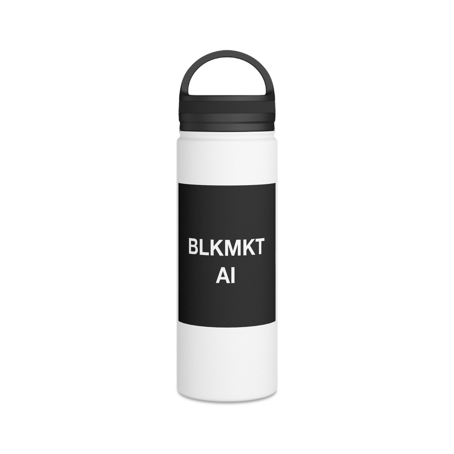BLKMKT AI™ Stainless Steel Water Bottle, Handle Lid
