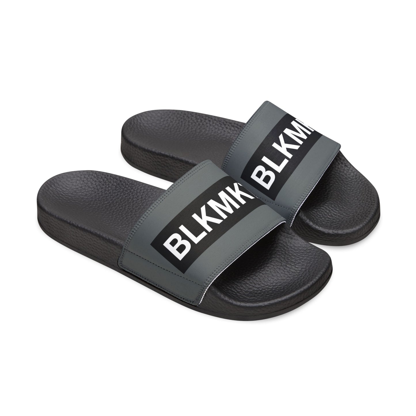 BLKMKT™ Men's Grey PU Slide Sandals
