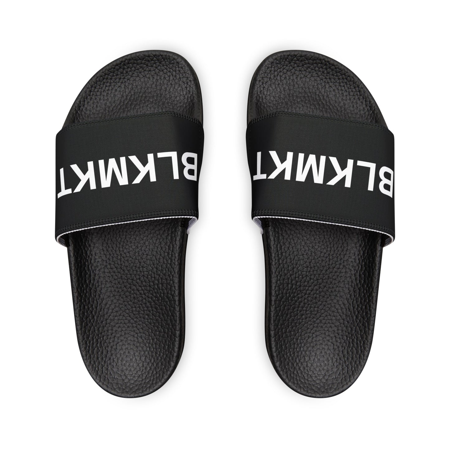 BLKMKT™ Men's Black PU Slide Sandals