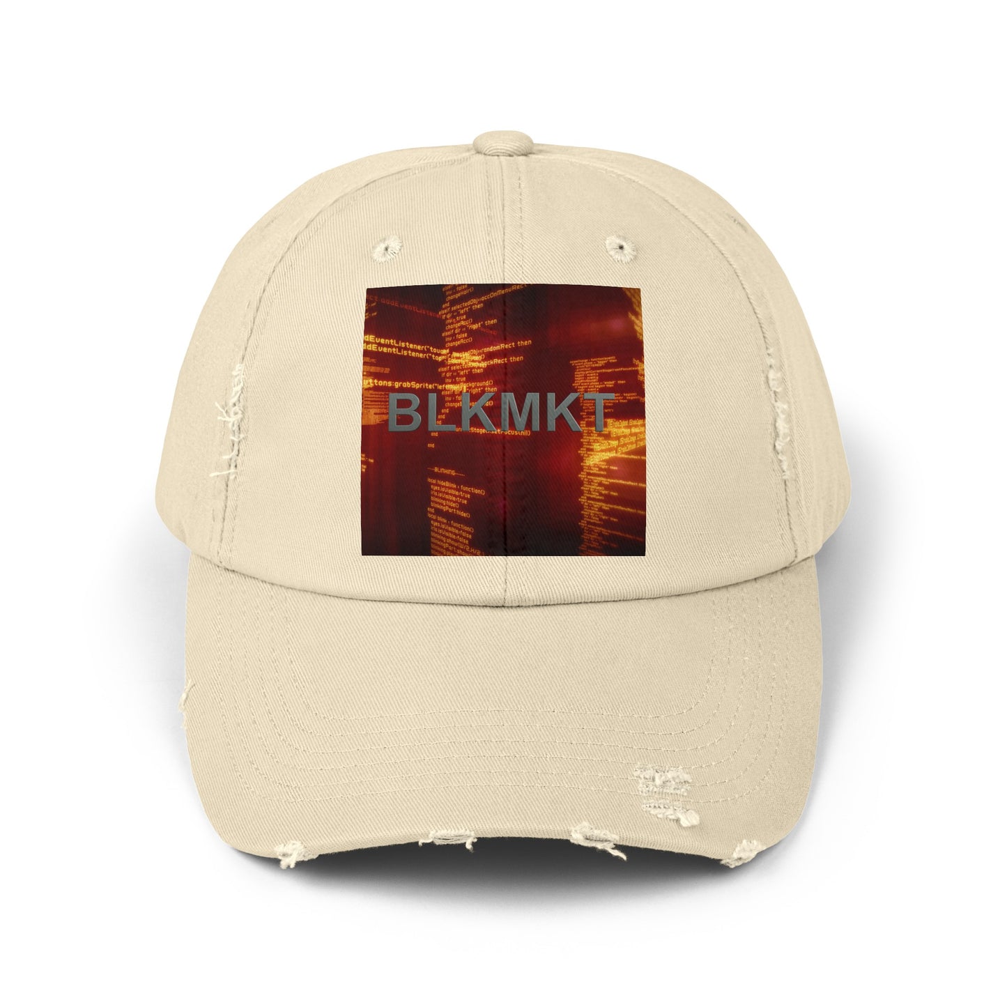 BLKMKT™ Binary Code Unisex Distressed Cap