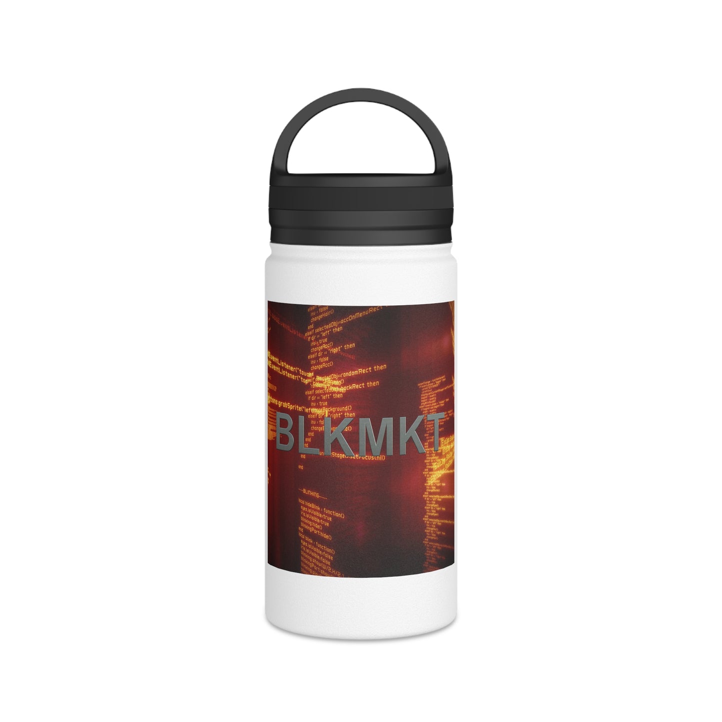 BLKMKT™ Binary Code Stainless Steel Water Bottle, Handle Lid