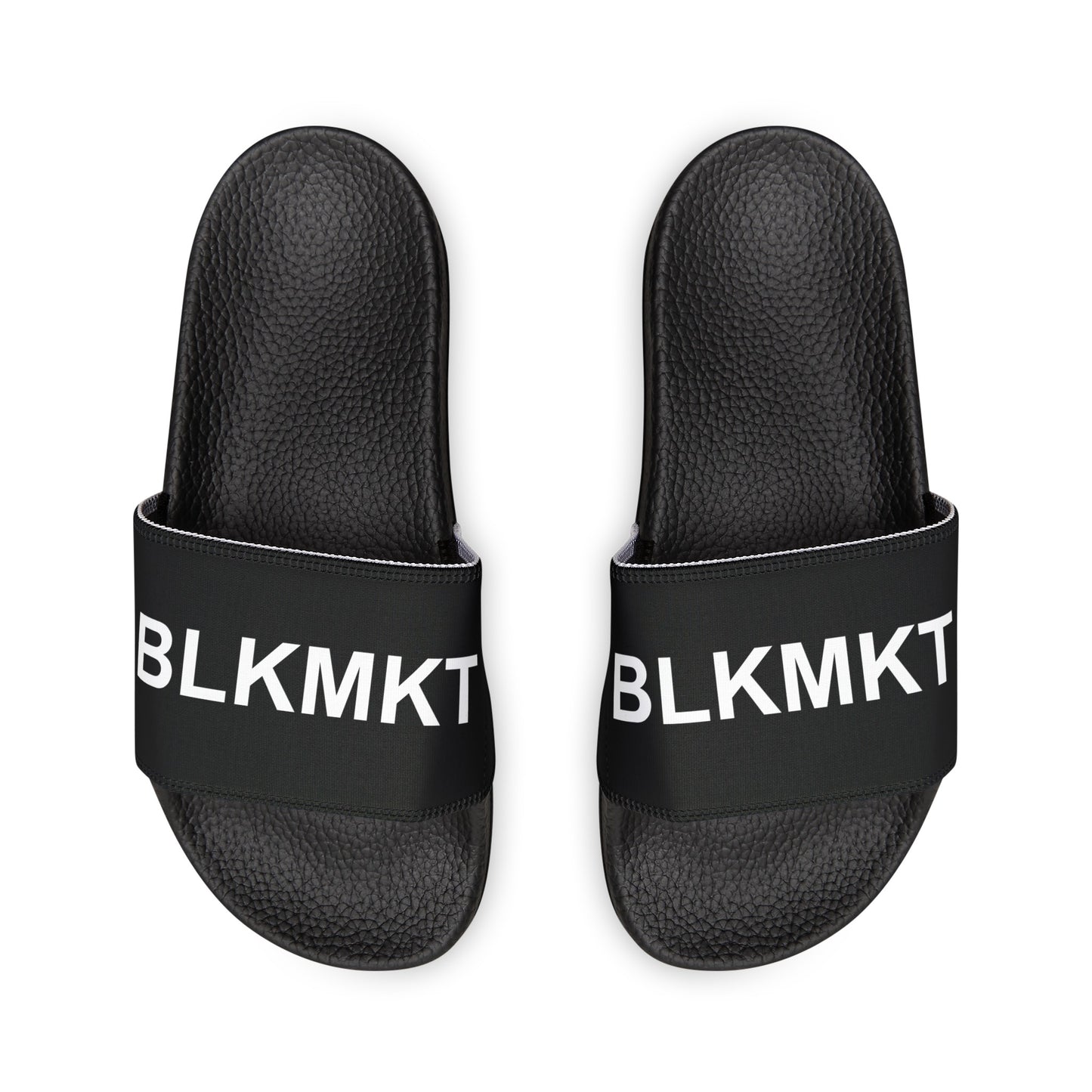 BLKMKT™ Men's Black PU Slide Sandals