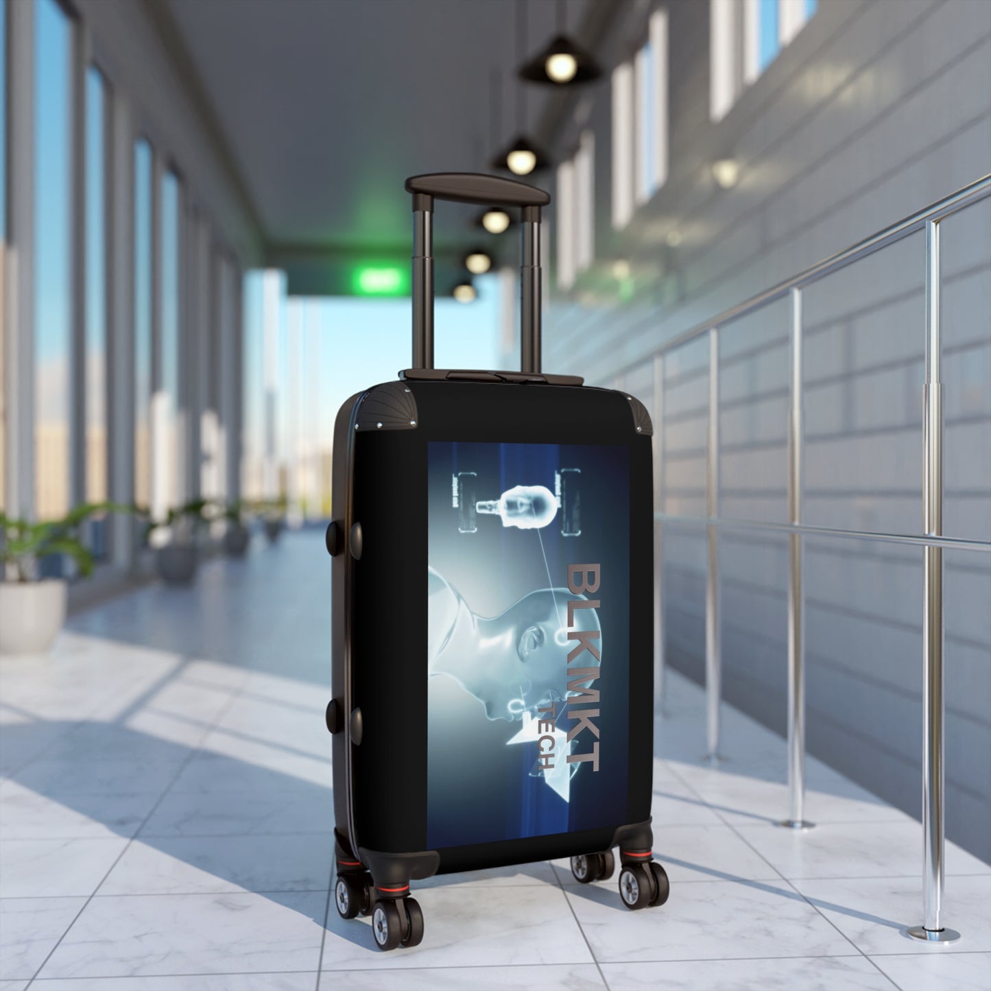 BLKMKT Tech™ Suitcase - Light Blue Logo