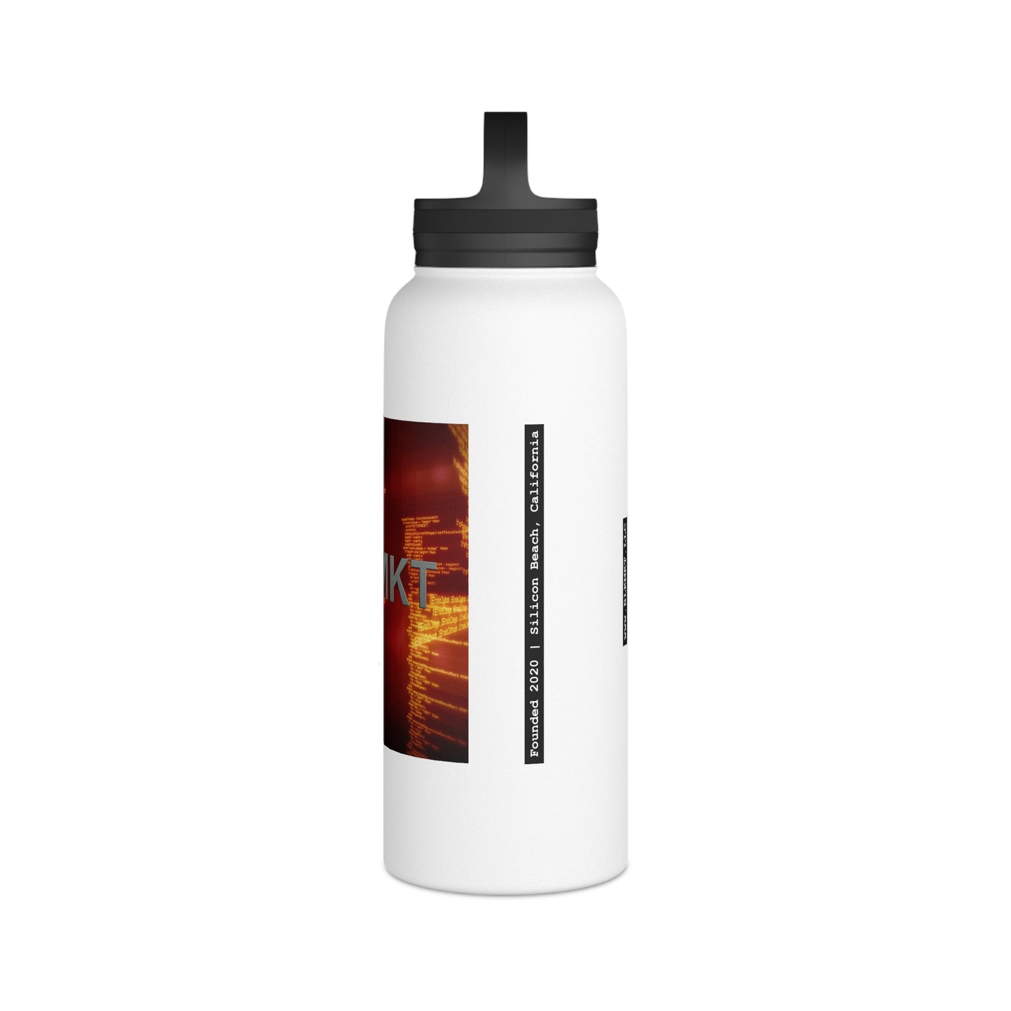 BLKMKT™ Binary Code Stainless Steel Water Bottle, Handle Lid