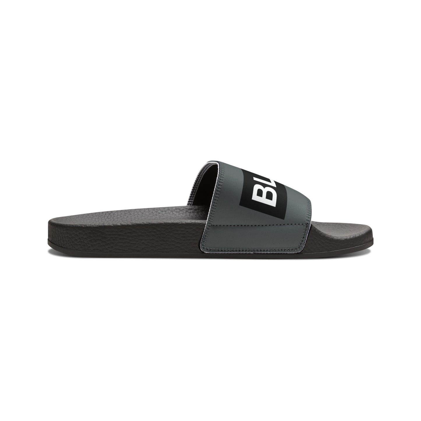 BLKMKT™ Men's Grey PU Slide Sandals