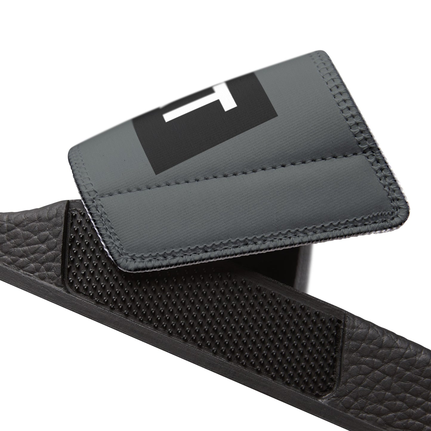 BLKMKT™ Men's Grey PU Slide Sandals