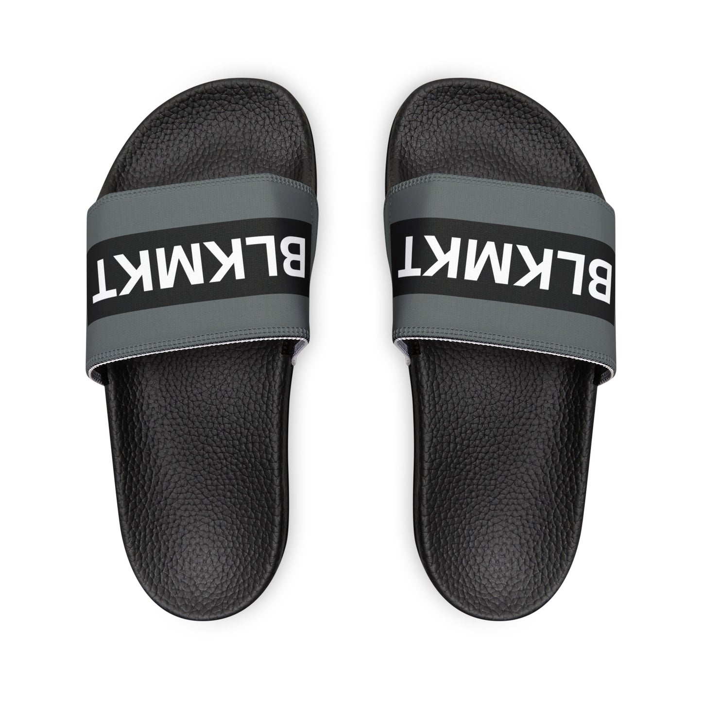 BLKMKT™ Men's Grey PU Slide Sandals
