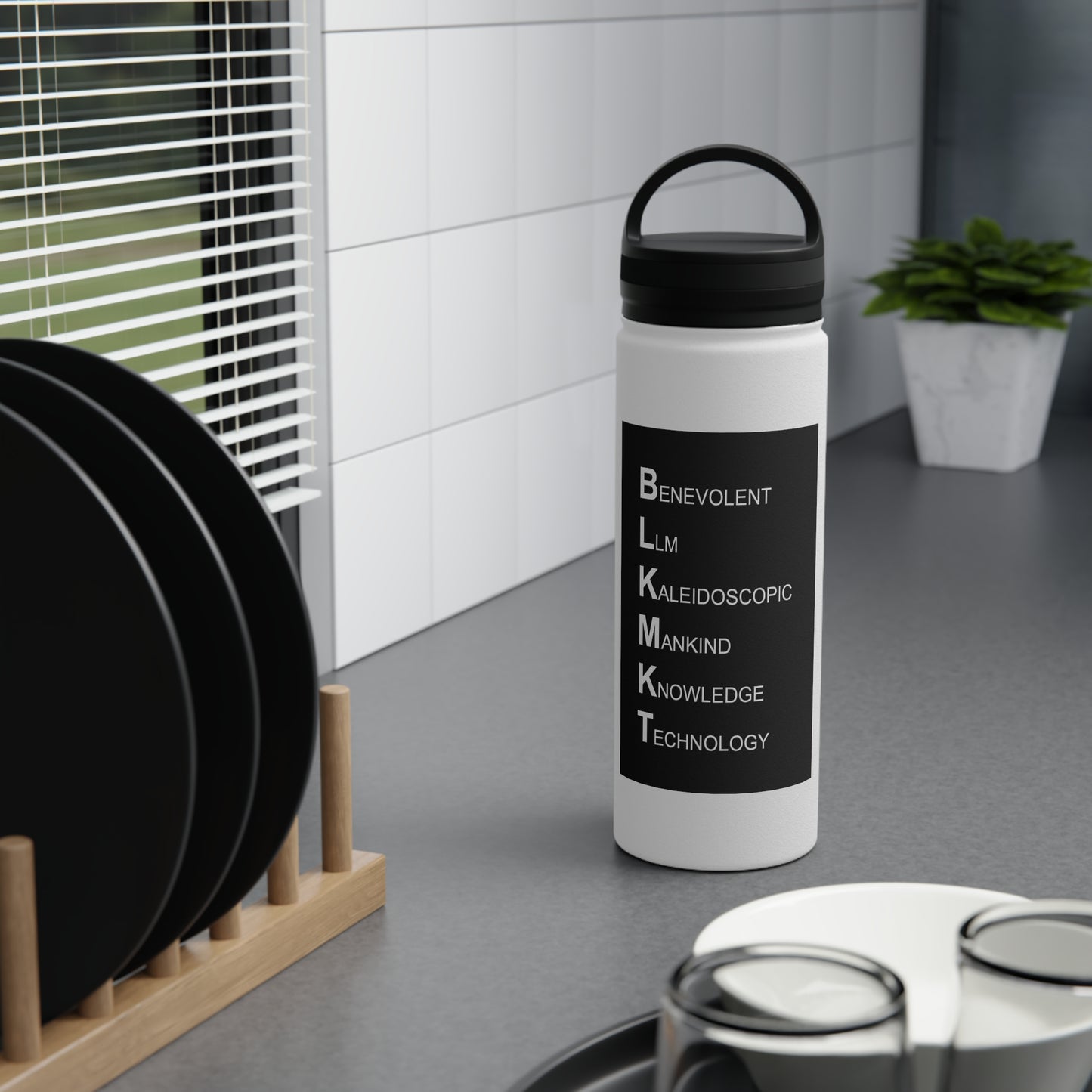 BLKMKT™ Ethos Stainless Steel Water Bottle, Handle Lid
