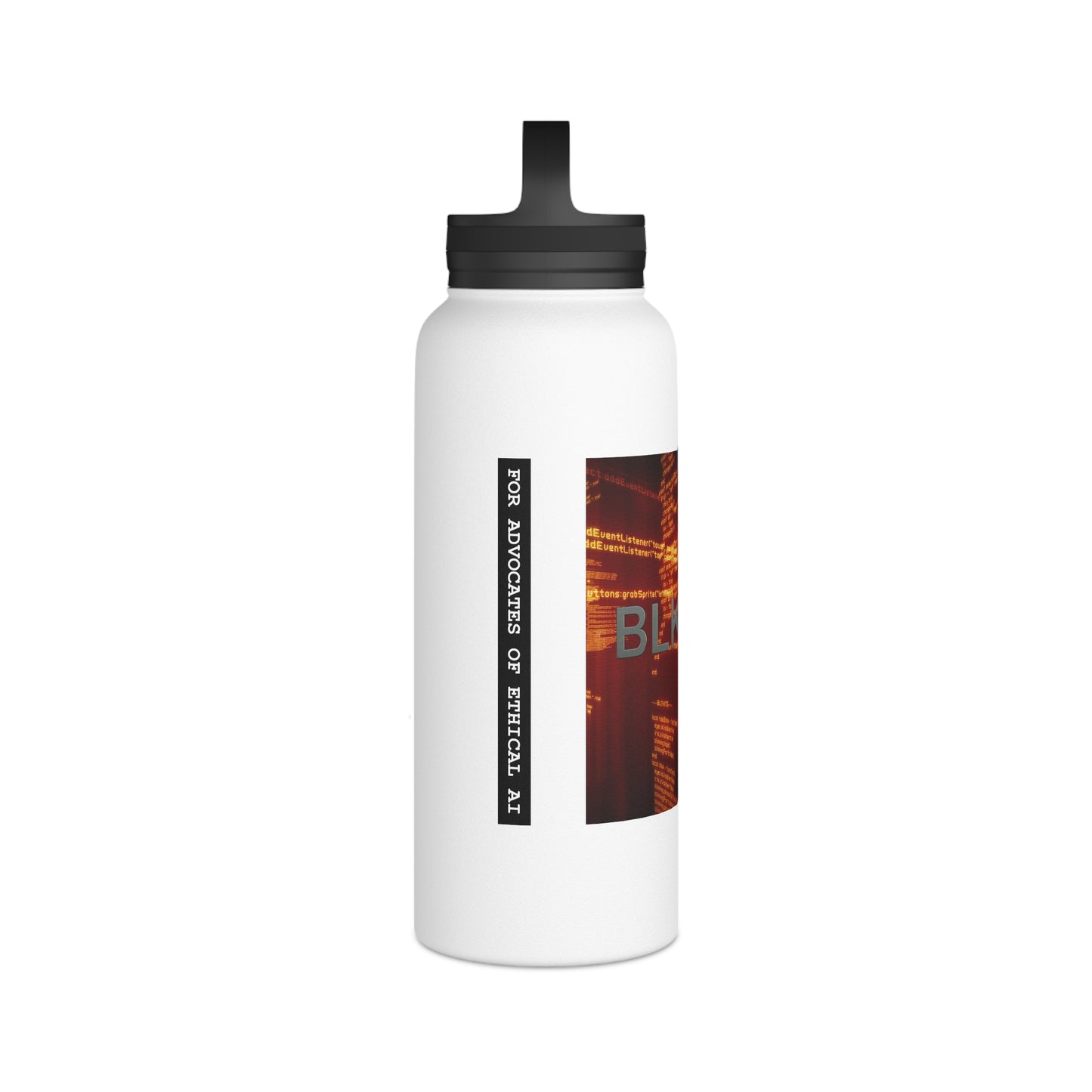 BLKMKT™ Binary Code Stainless Steel Water Bottle, Handle Lid