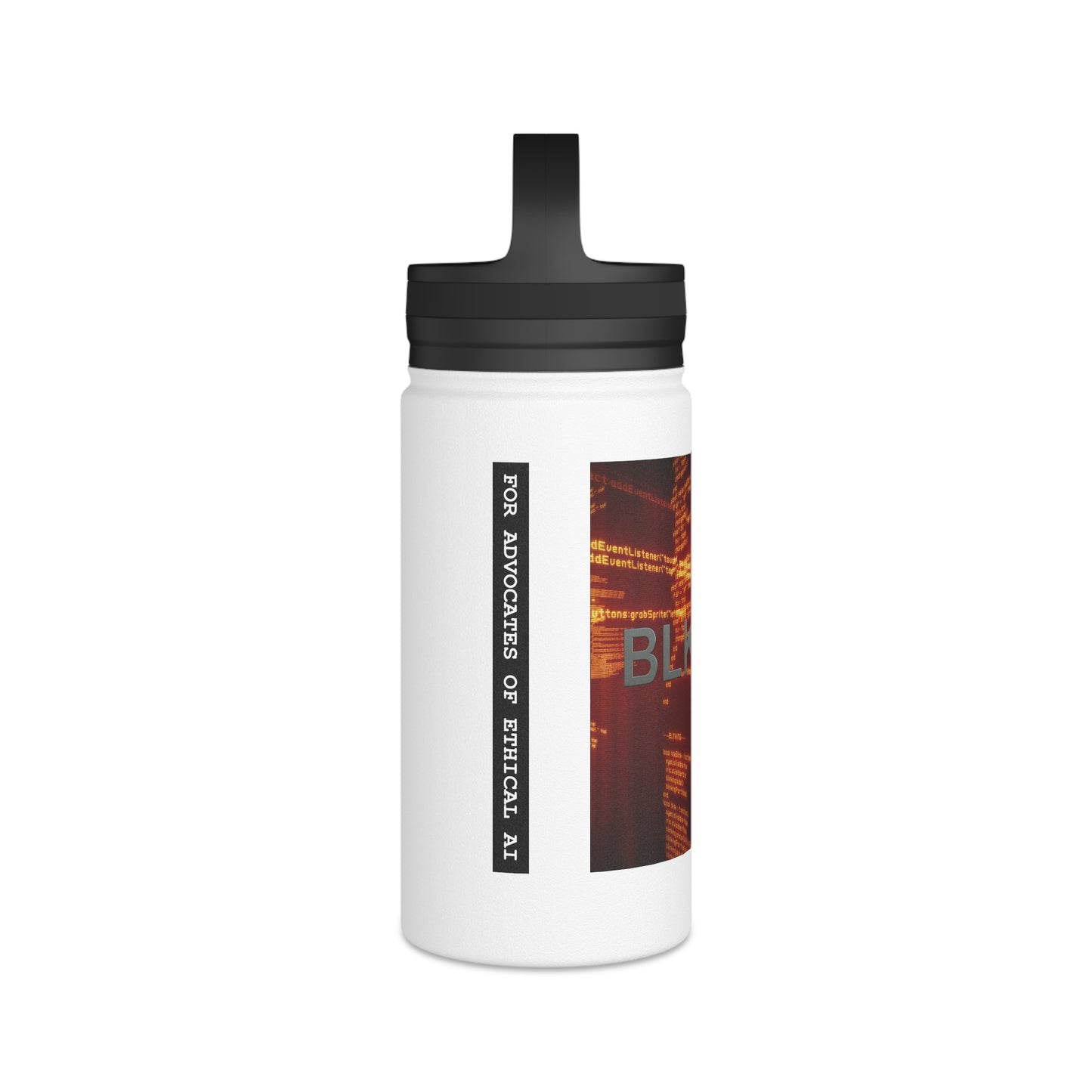 BLKMKT™ Binary Code Stainless Steel Water Bottle, Handle Lid