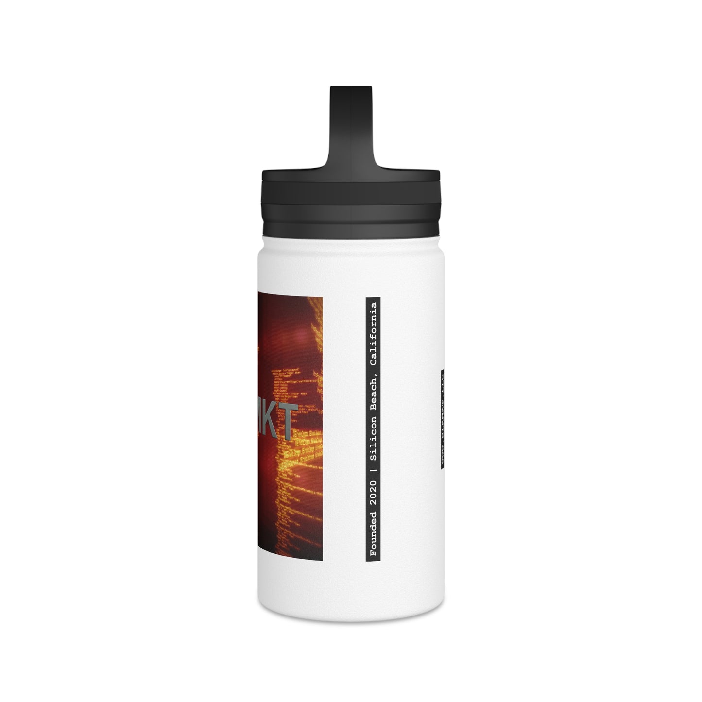 BLKMKT™ Binary Code Stainless Steel Water Bottle, Handle Lid