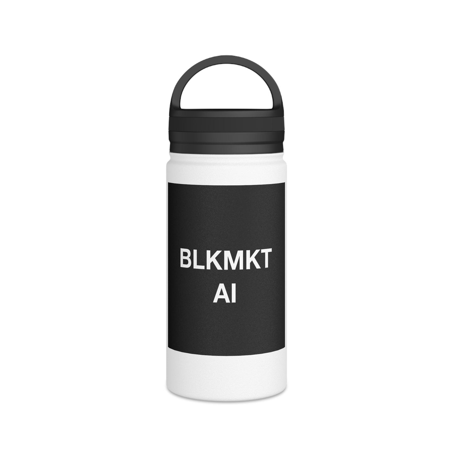 BLKMKT AI™ Stainless Steel Water Bottle, Handle Lid