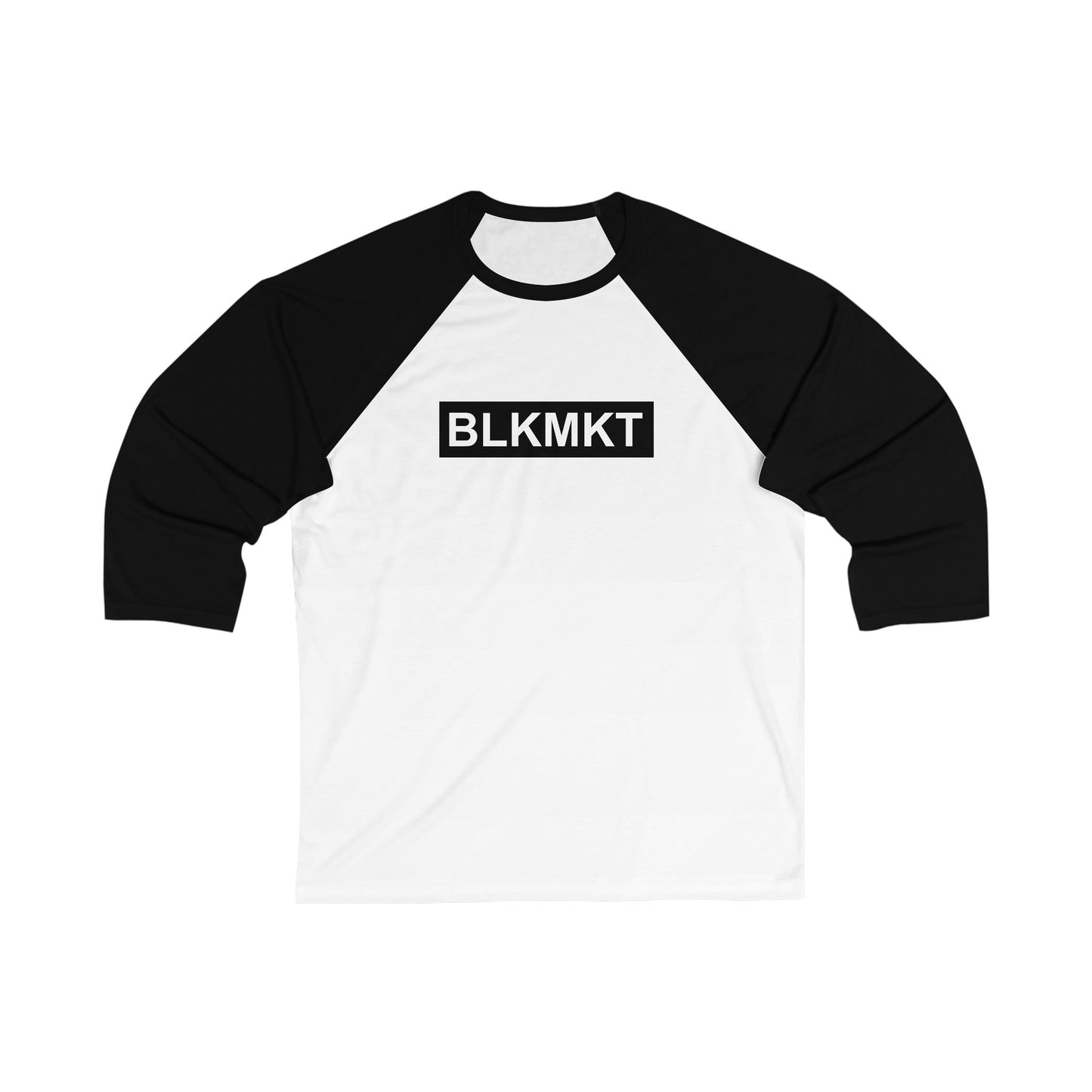 BLKMKT™ Unisex 3\4 Sleeve Baseball Tee