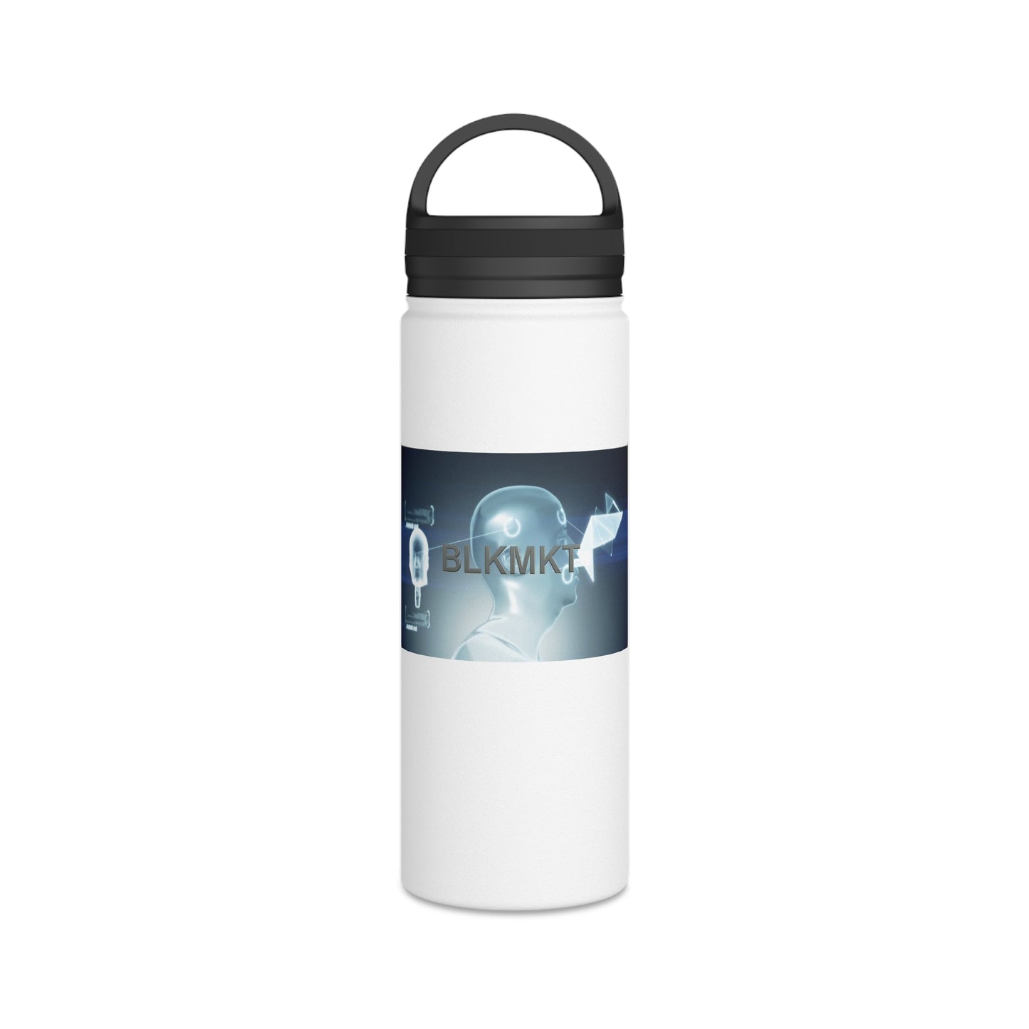 BLKMKT™ Headshot Stainless Steel Water Bottle, Handle Lid