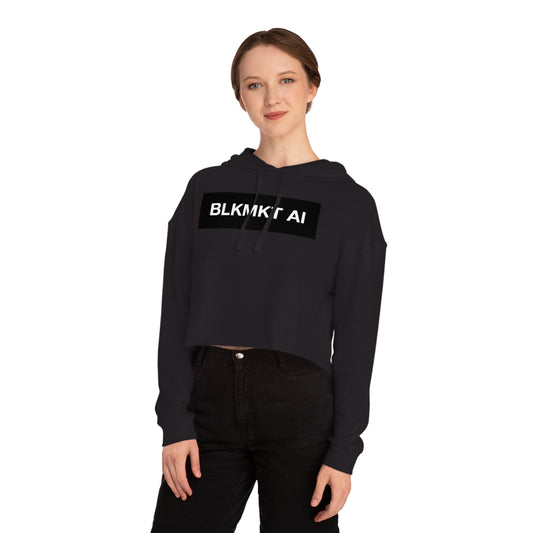 BLKMKT AI™ Women’s Cropped Hooded Sweatshirt