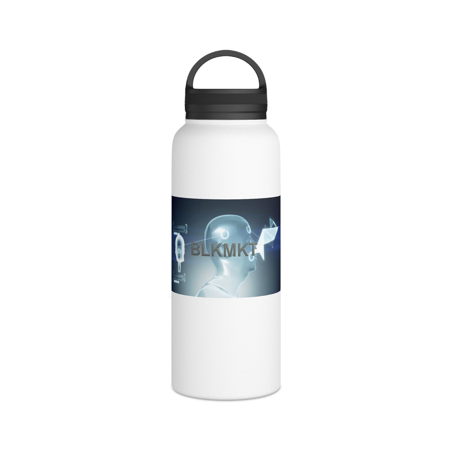 BLKMKT™ Headshot Stainless Steel Water Bottle, Handle Lid