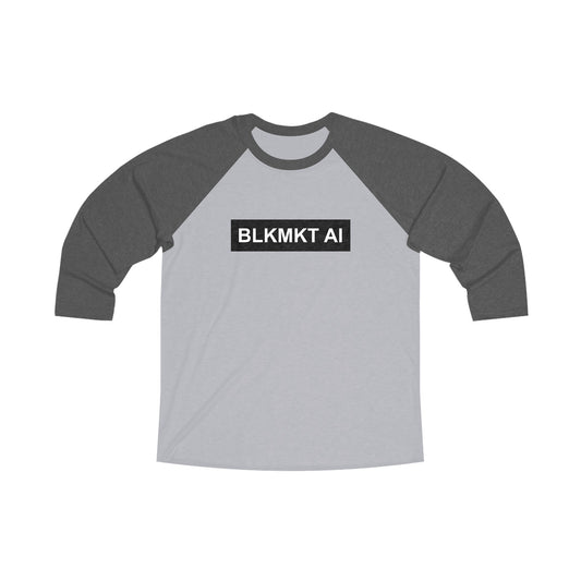 BLKMKT AI™ Unisex Tri-Blend 3\4 Raglan Tee