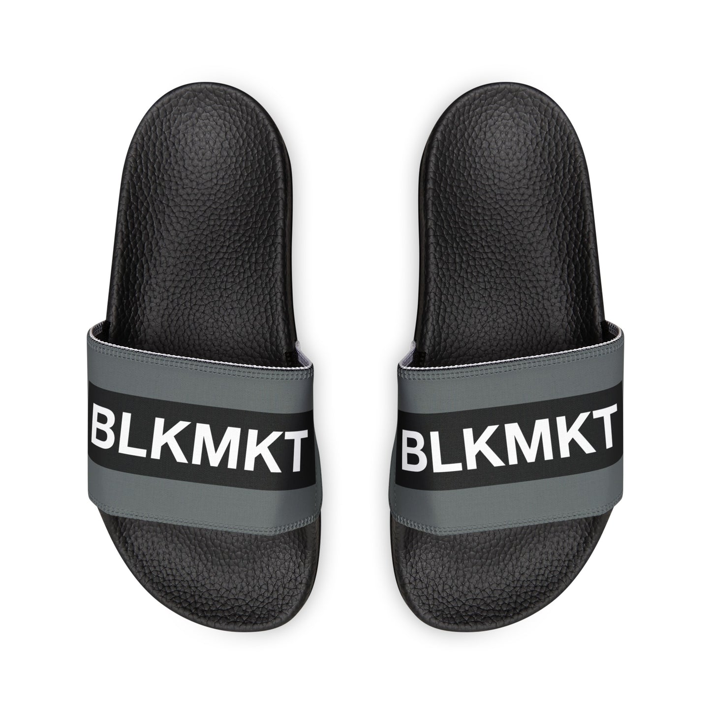 BLKMKT™ Men's Grey PU Slide Sandals