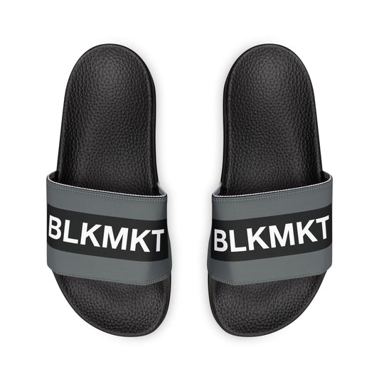 BLKMKT™ Men's Grey PU Slide Sandals