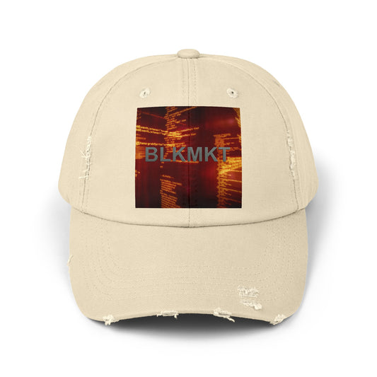 BLKMKT™ Binary Code Unisex Distressed Cap