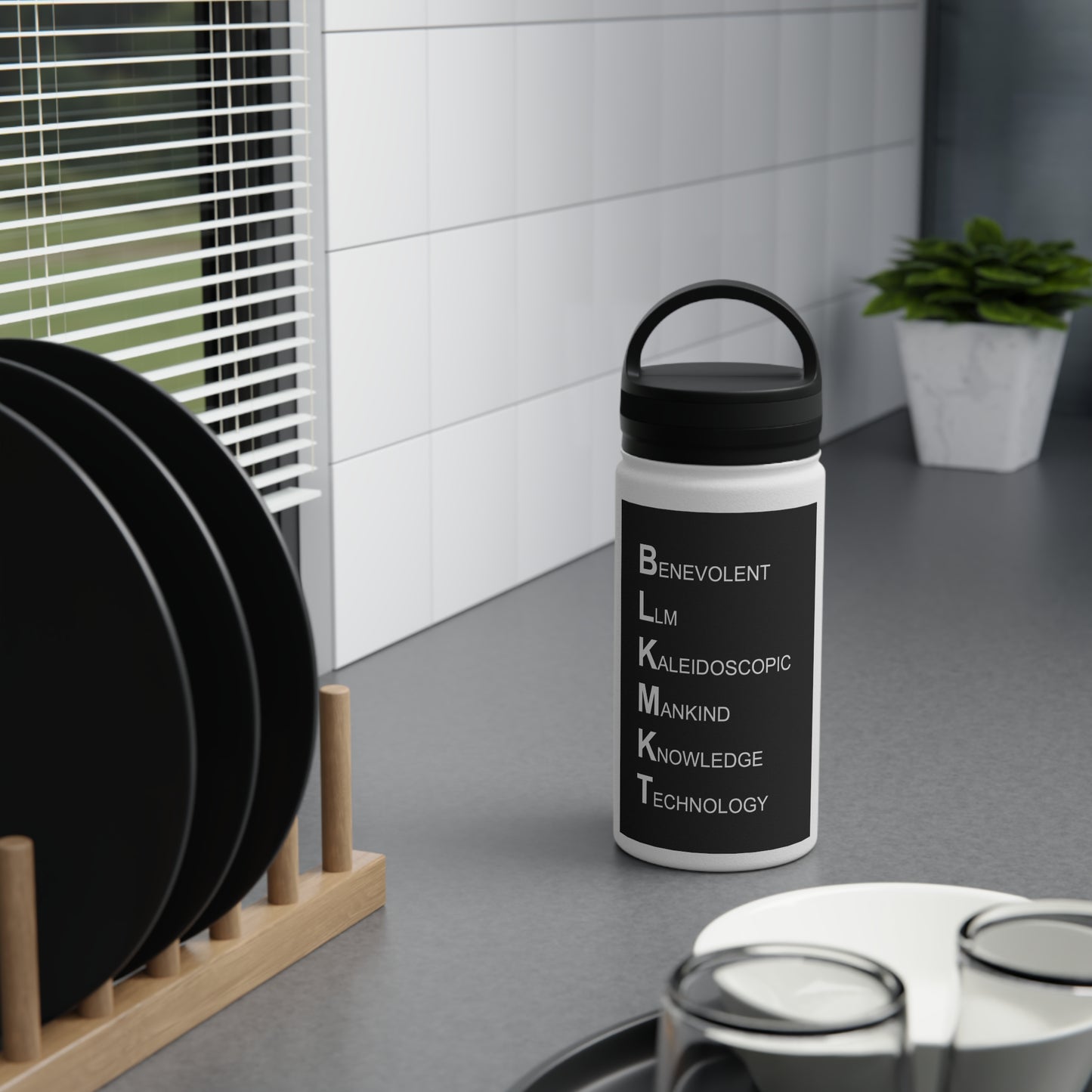 BLKMKT™ Ethos Stainless Steel Water Bottle, Handle Lid