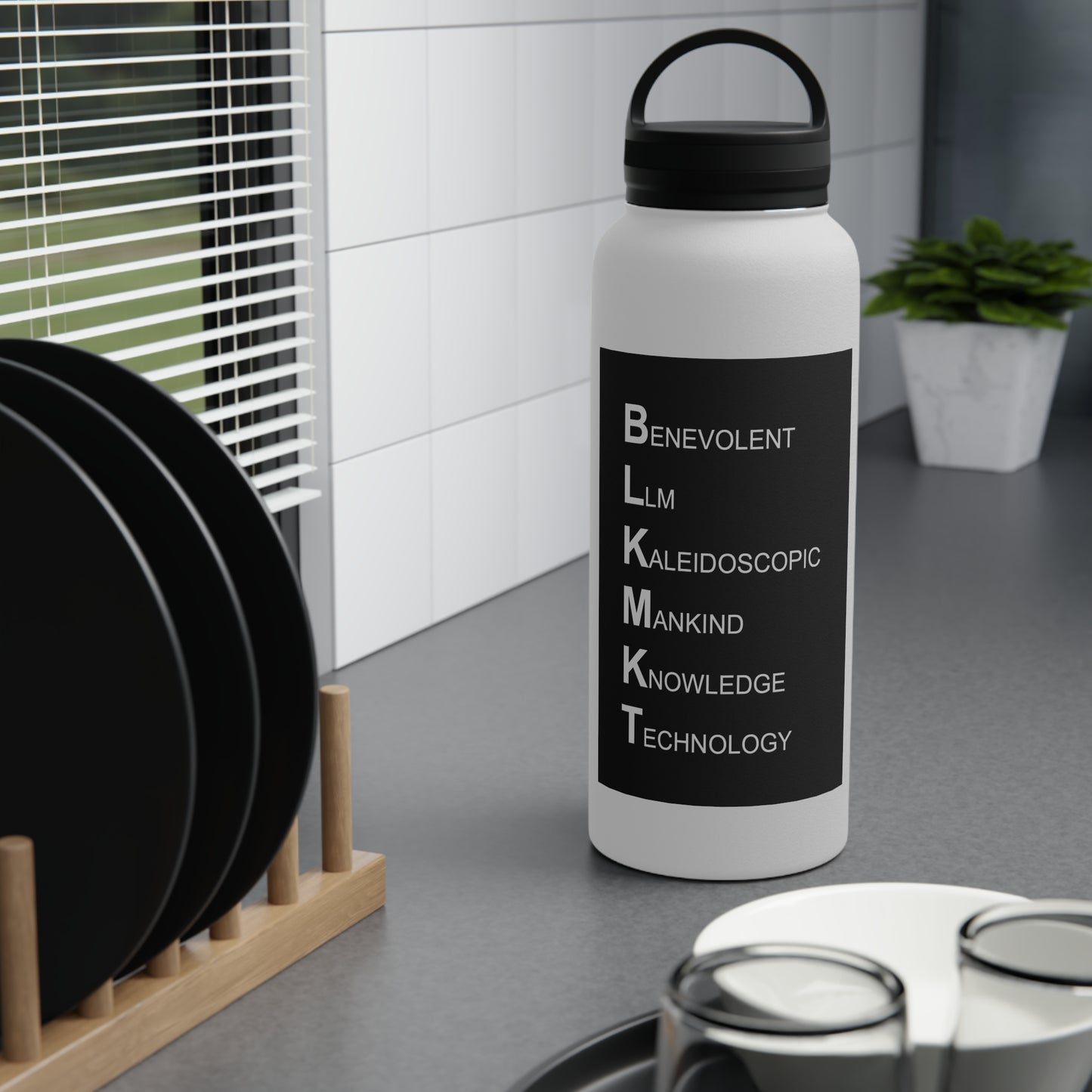 BLKMKT™ Ethos Stainless Steel Water Bottle, Handle Lid
