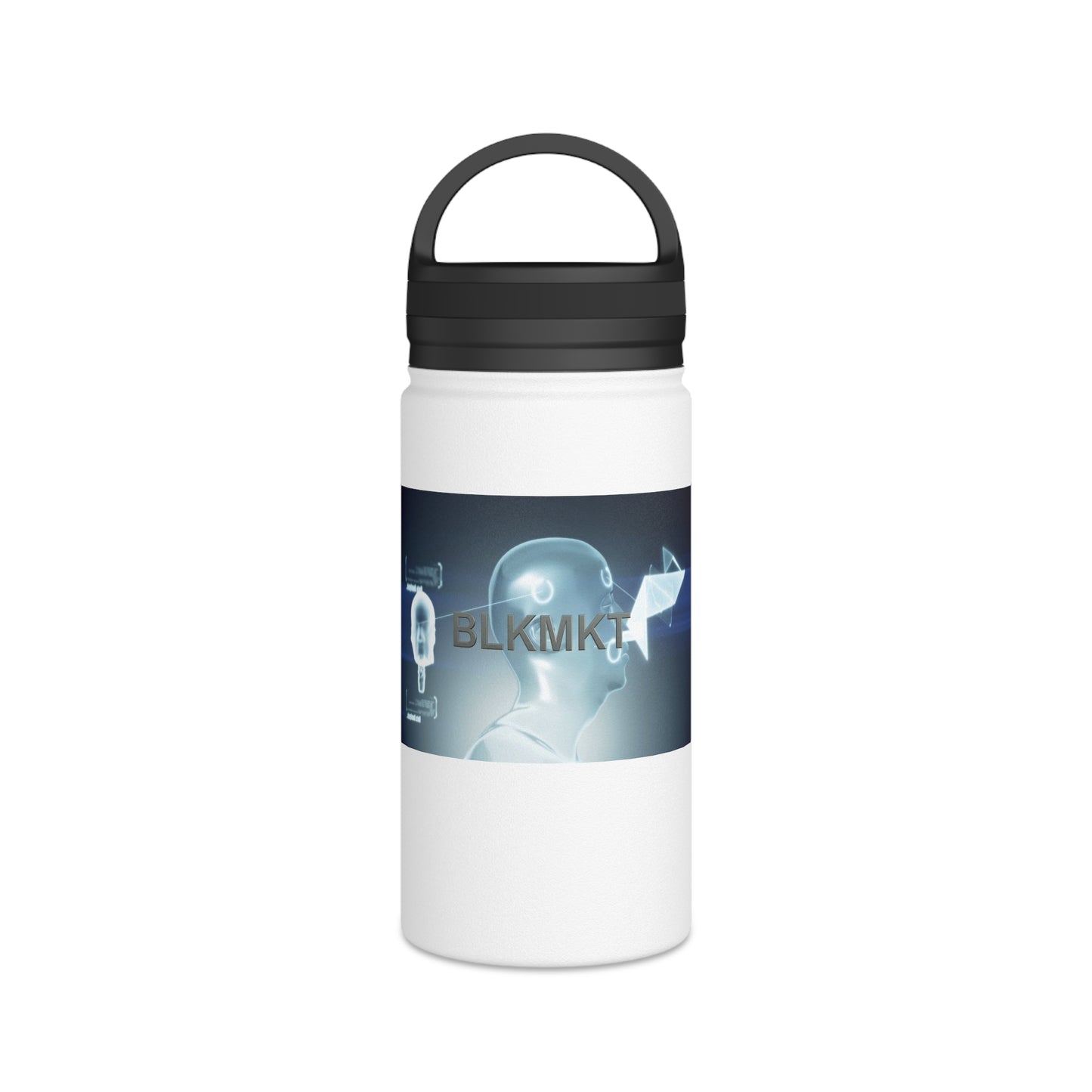 BLKMKT™ Headshot Stainless Steel Water Bottle, Handle Lid