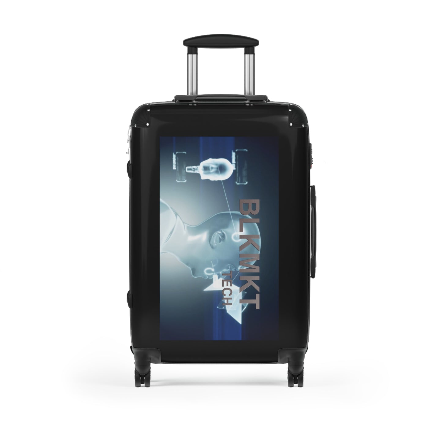 BLKMKT Tech™ Suitcase - Light Blue Logo