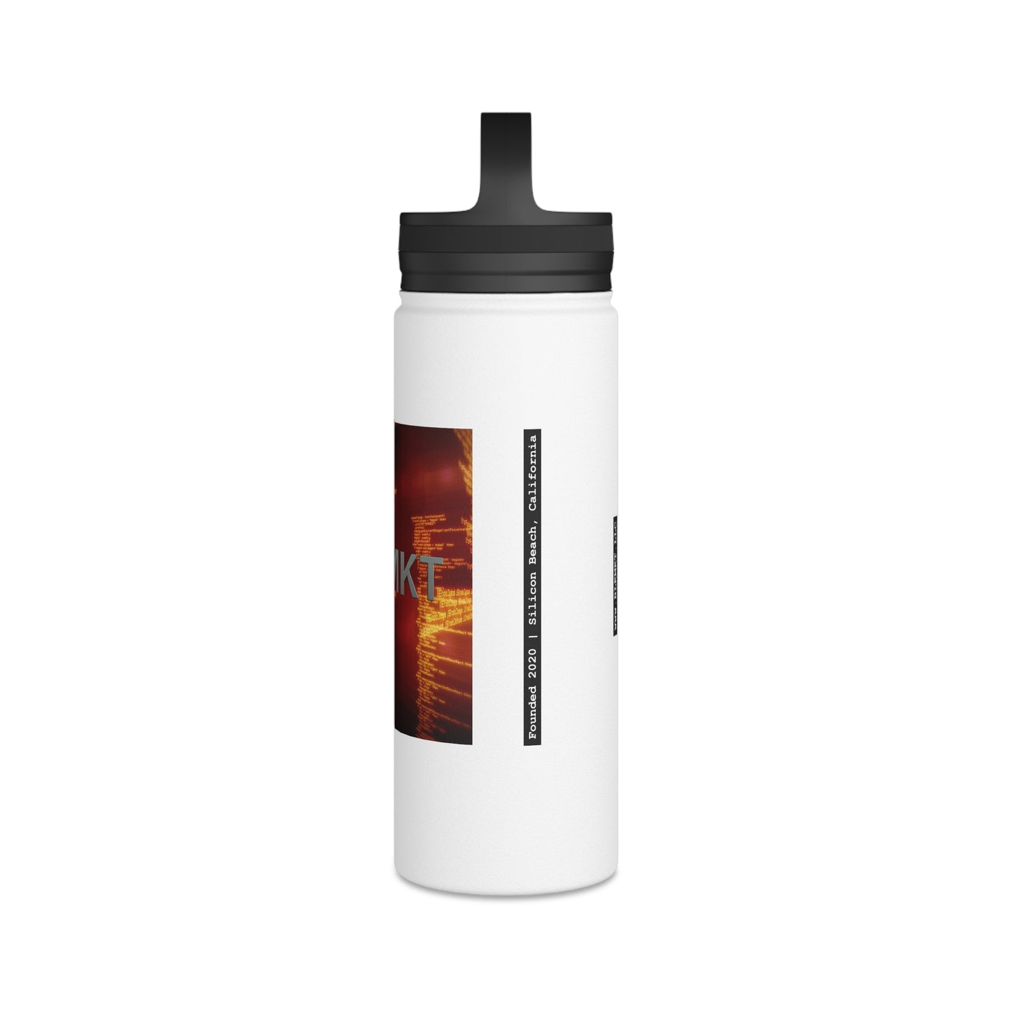 BLKMKT™ Binary Code Stainless Steel Water Bottle, Handle Lid