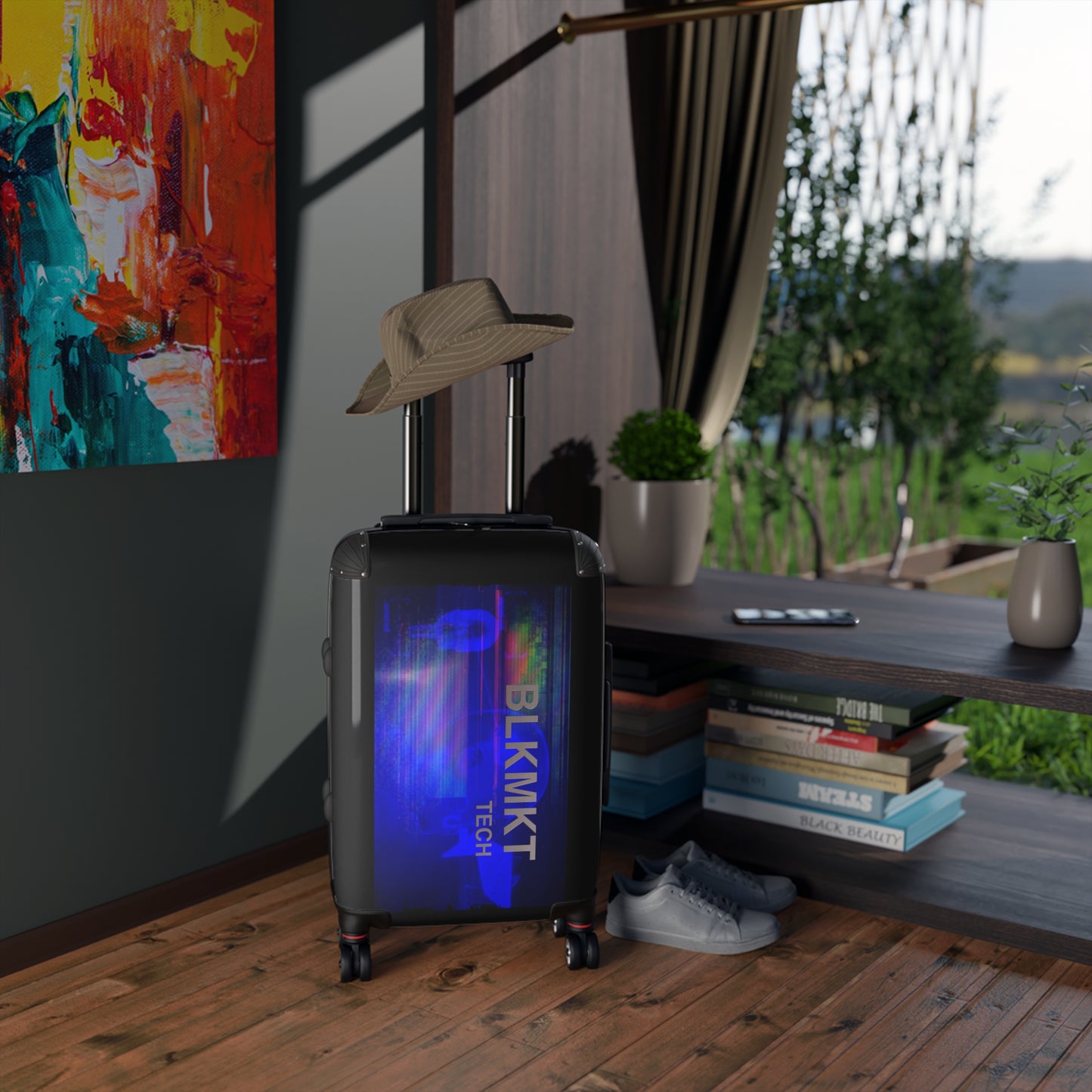 BLKMKT Tech™ Suitcase - Royal Blue Logo