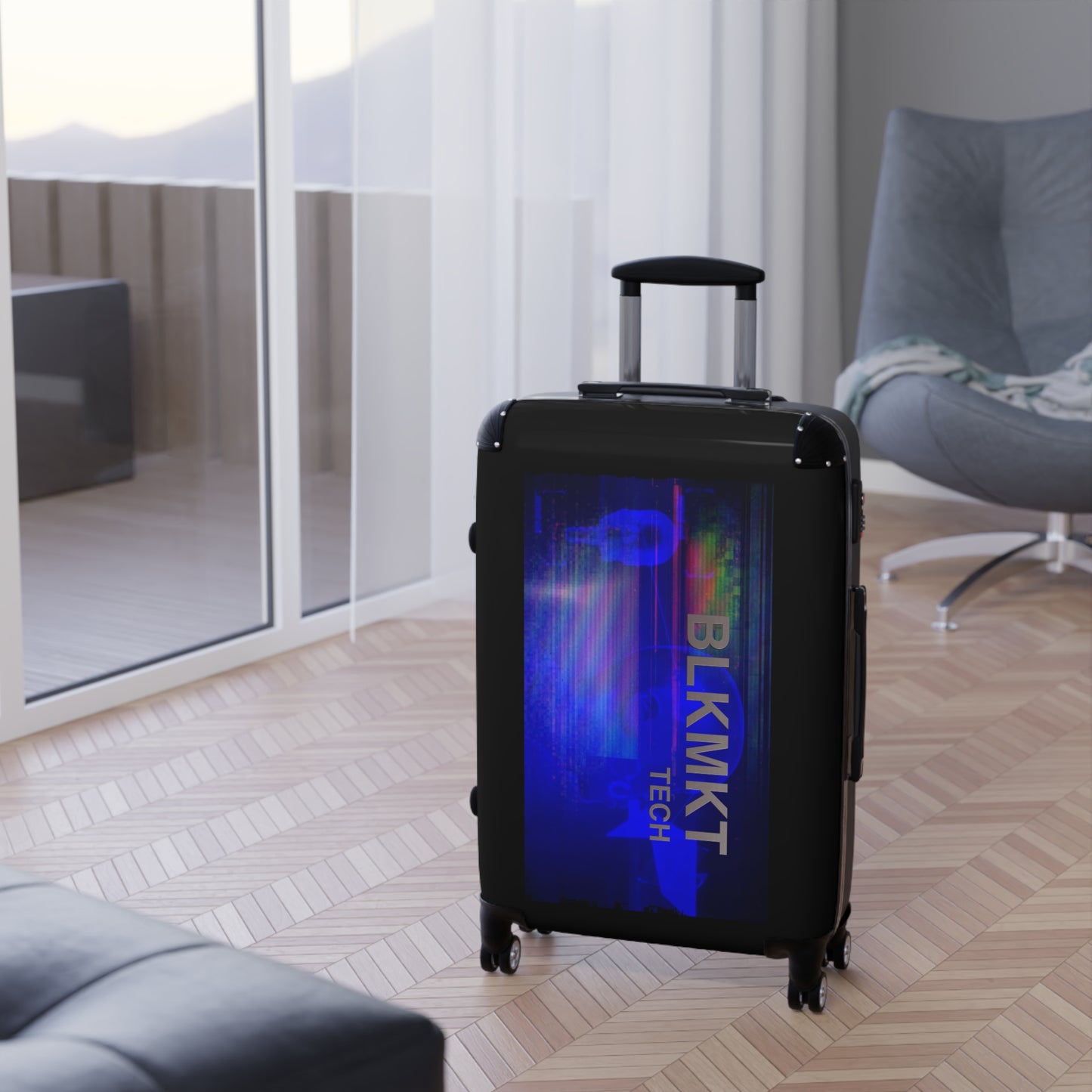 BLKMKT Tech™ Suitcase - Royal Blue Logo