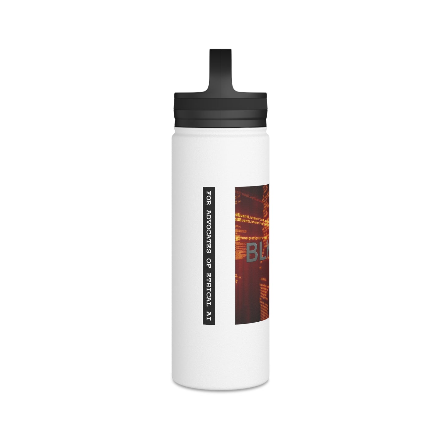 BLKMKT™ Binary Code Stainless Steel Water Bottle, Handle Lid