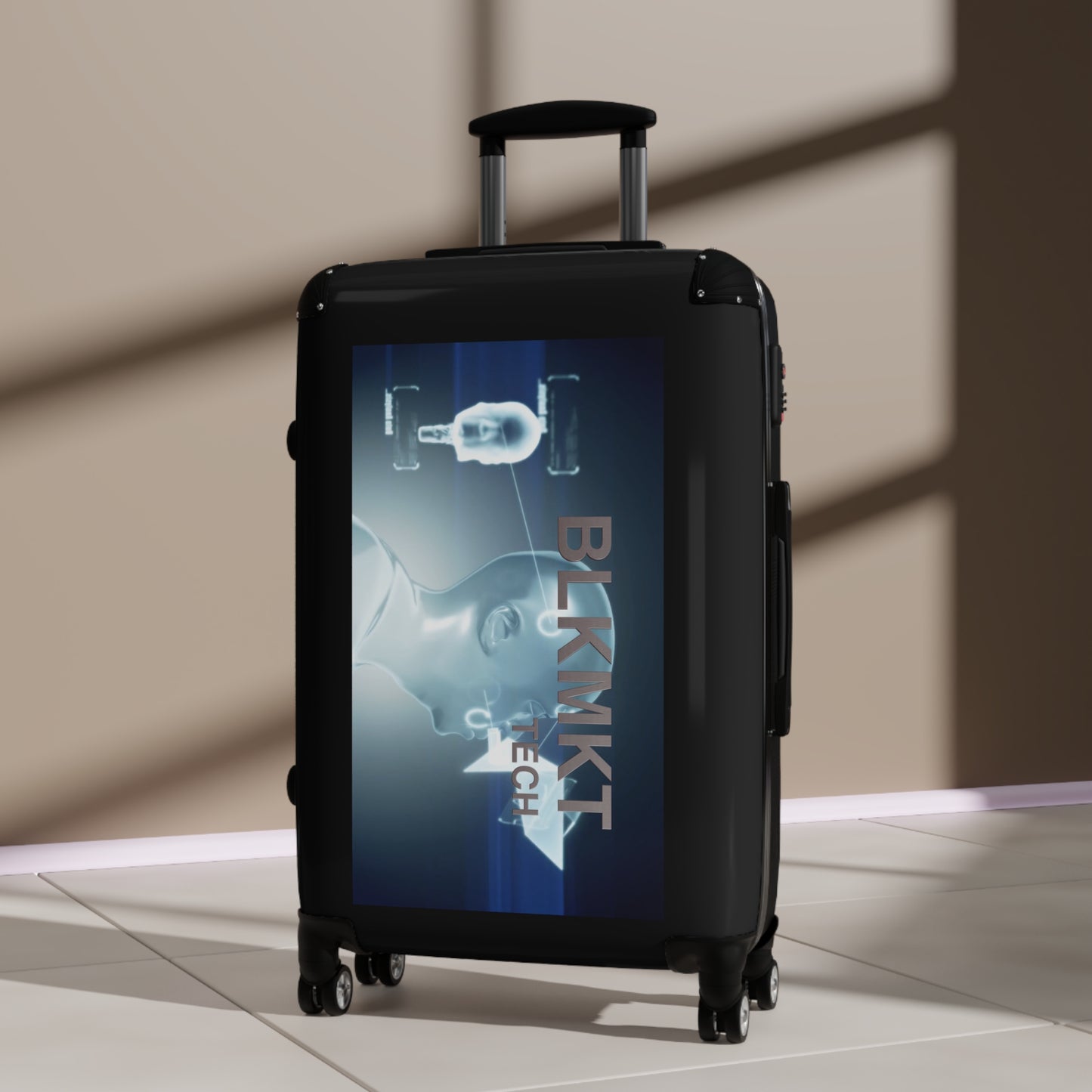 BLKMKT Tech™ Suitcase - Light Blue Logo