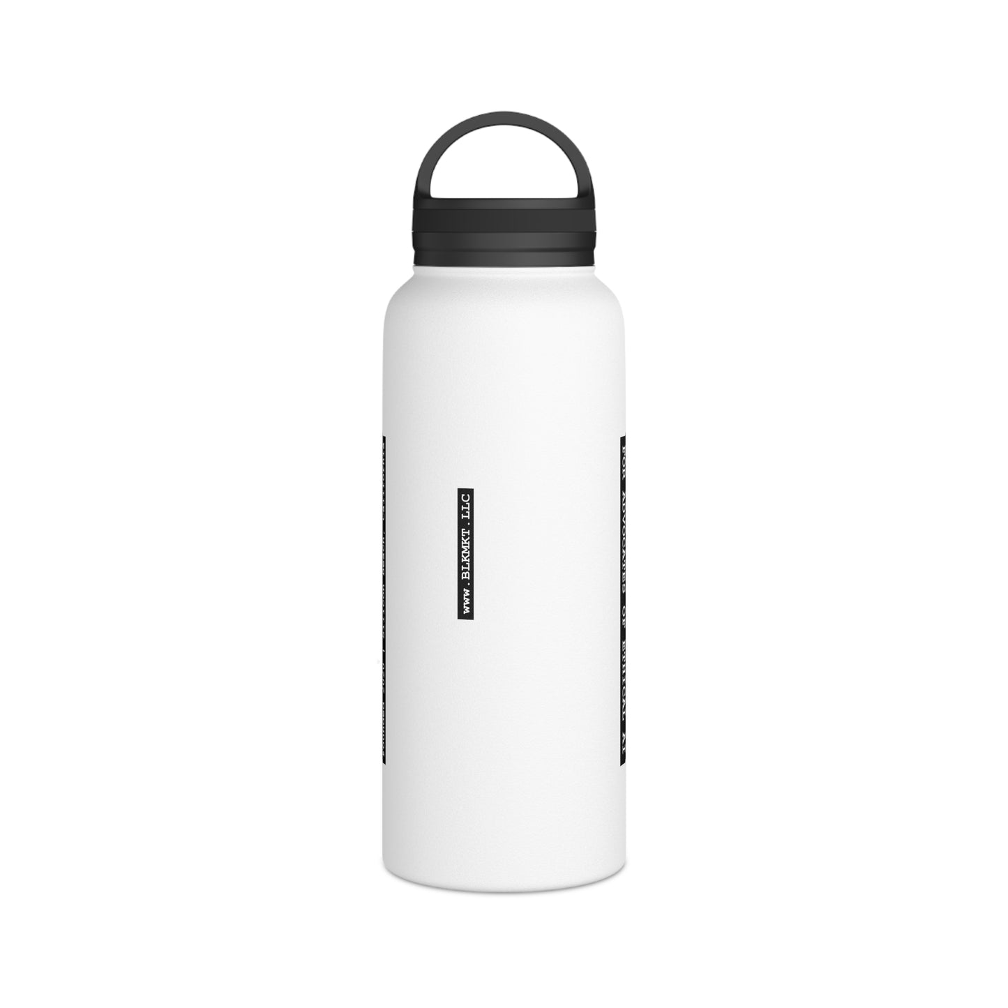BLKMKT™ Headshot Stainless Steel Water Bottle, Handle Lid