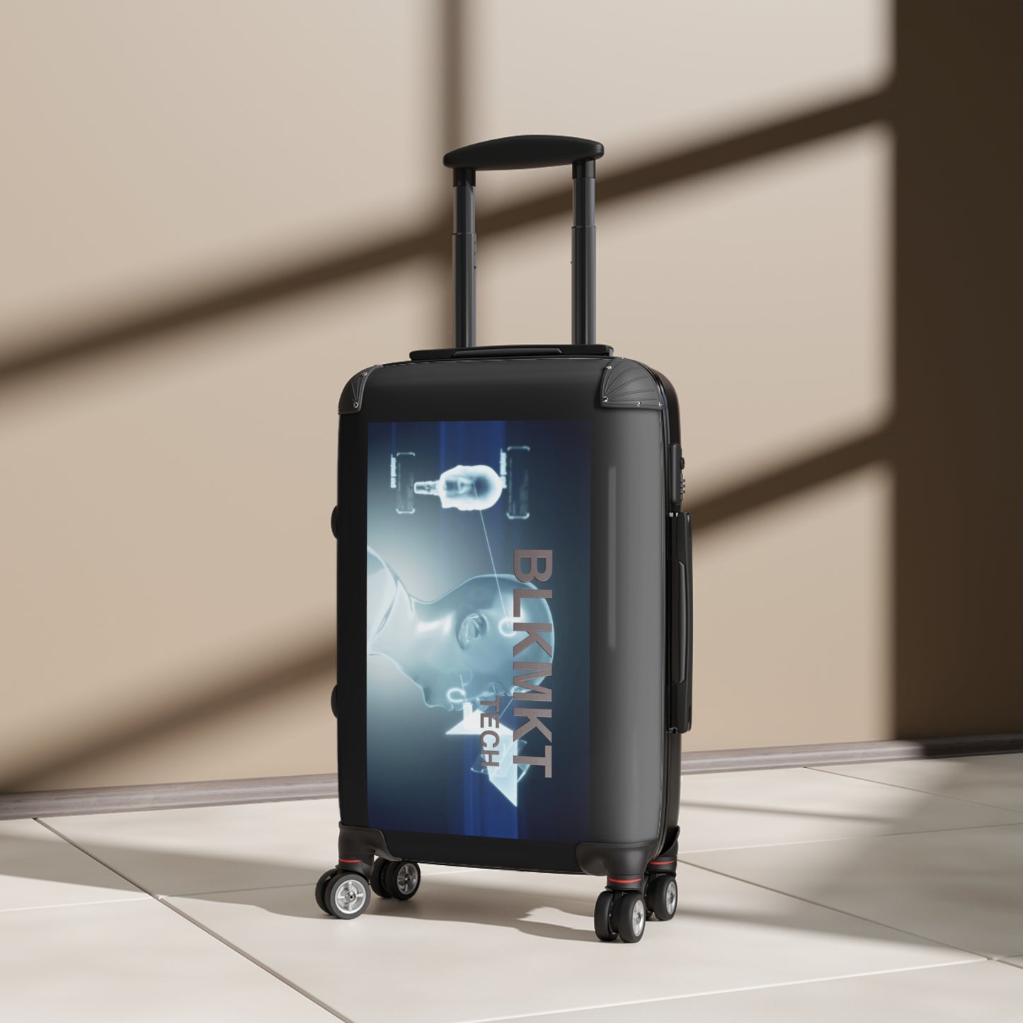 BLKMKT Tech™ Suitcase - Light Blue Logo